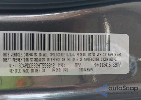 2017 Dodge Journey Sxt from USA, damaged, VIN 3C4PDCBB2HT559342